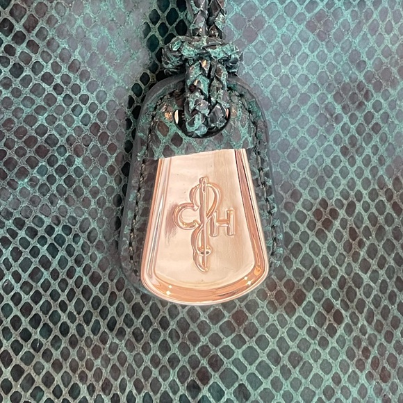 Cole Haan Kendra Tote Vintage Valise II Teal Snake Print - Picture 4 of 8